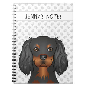 Svart & Tan Cavalier King Charles Spaniel & Text Anteckningsbok