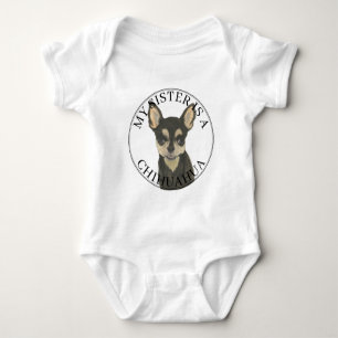 Svart Tan Chihuahua Hund Stor syster T Shirt