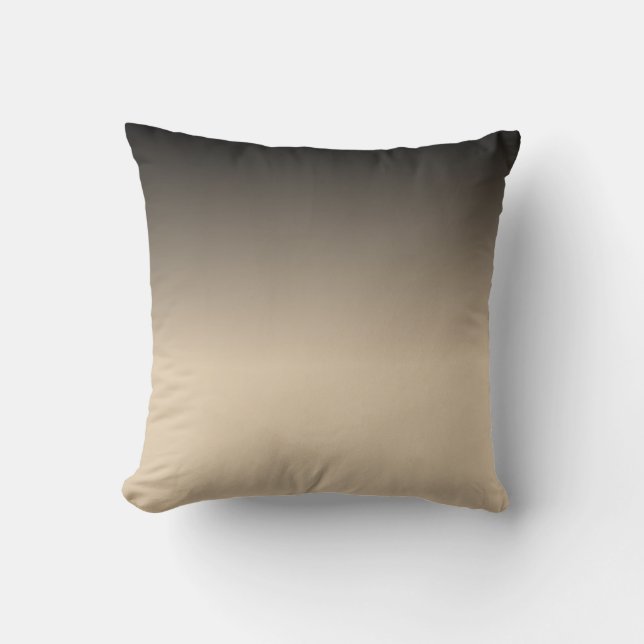 Svart Tan Gradient Fading Kuddcover Kudde (Framsida)