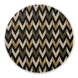 Svart, Tan och Guld Herringbone Texturerad design Knopp