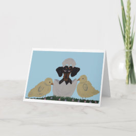 Svart & Tan Pälsig Lillpåske Kort