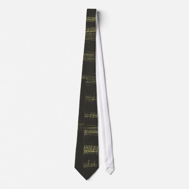 Svart, Tan Retro Stripe Tie Slips (Framsida)