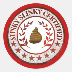 Svart Tank Stinky Slinky Certifierad Husbilsetiket Runt Klistermärke