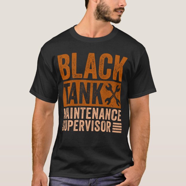Svart tankunderhållschef Roligt pappadagspresent T Shirt (Framsida)