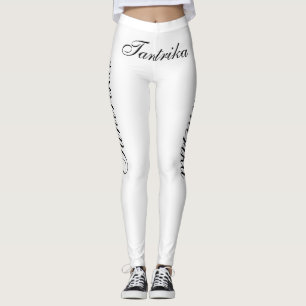svart tantrika på vitt leggings