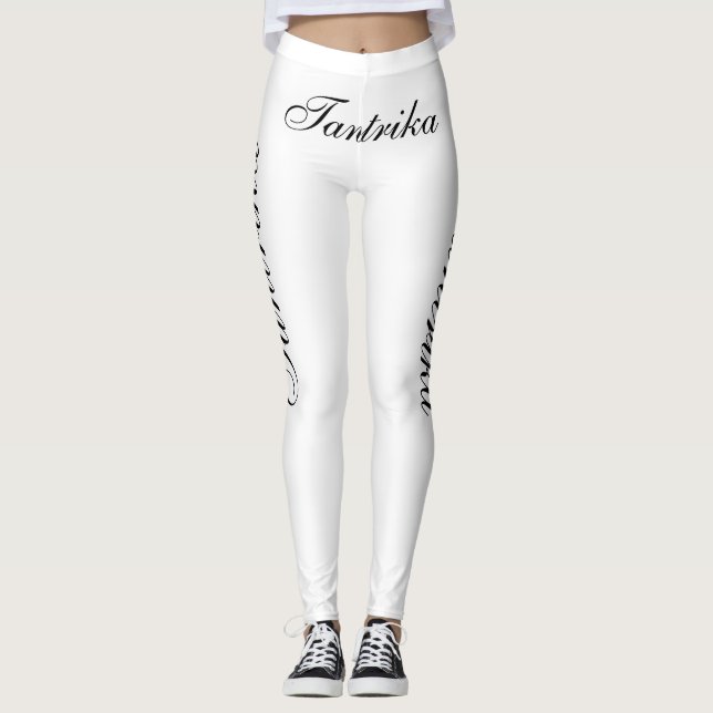 svart tantrika på vitt leggings (Framsida)