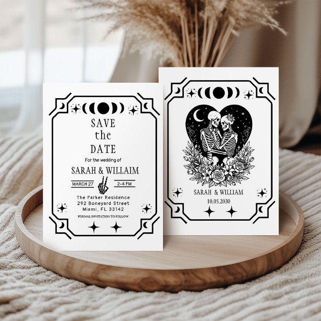 svart tarot Goth spara datum bröllopsinbjudan Inbjudningar (Skapare uppladdad)