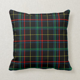 Svart Tartan eller Ped Print Dekorativ kudde