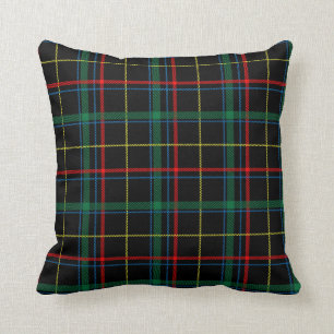 Svart Tartan eller Ped Print Dekorativ kudde