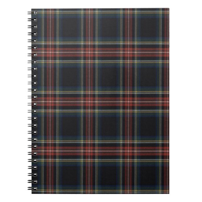 Svart Tartan-fotopatbok (80 sidor, B&W) Anteckningsbok (Framsidan)