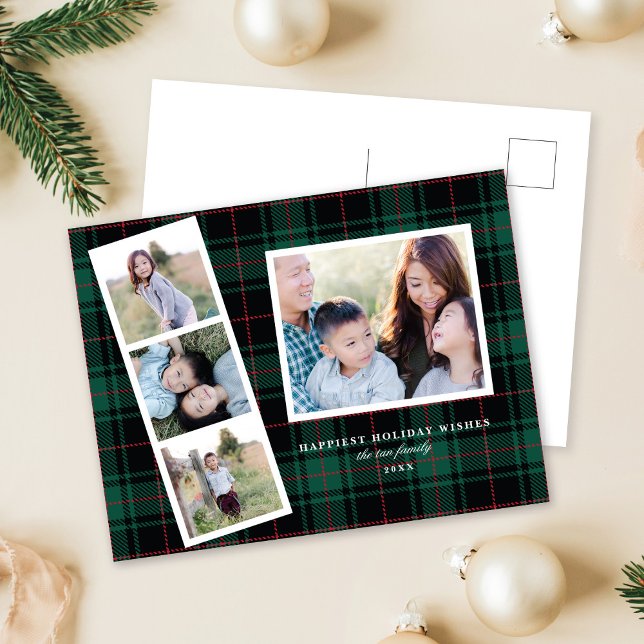 Svart Tartan-Helgdag med flera foto-Gröntar Helg Vykort (Skapare uppladdad)