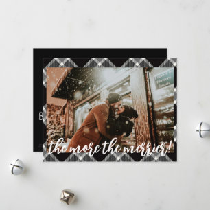 Svart Tartan Jul Graviditet Tillkännagivande Julkort