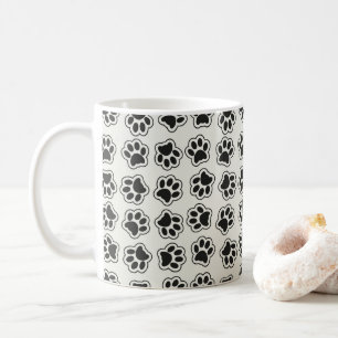 Svart Tassar, Hund, Tassar, Katt Tassar, kontur Kaffemugg