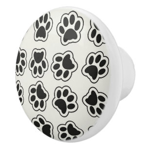Svart Tassar, Hund, Tassar, Katt Tassar, kontur Knopp
