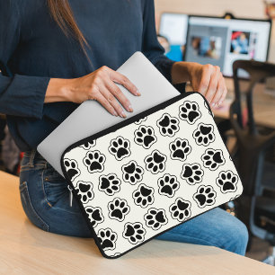 Svart Tassar, Hund, Tassar, Katt Tassar, kontur Laptop Fodral