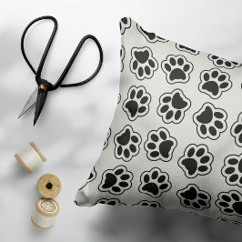 Svart Tassar, Hund, Tassar, Katt Tassar, kontur Prydnadskudde