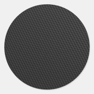 Svart, tätt vävd kolfiber Texturerad Runt Klistermärke