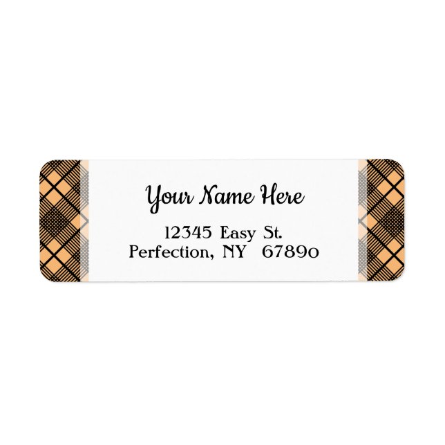 Svart Taupe Play Mönster Editable Returadress Etikett (Framsidan)