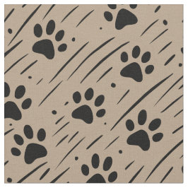 Svart & Taupe Tassavtryck Bomullstyg per Yard Tyg