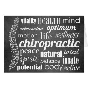 Svart tavla för ChiropracticordCollage Hälsningskort