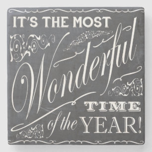 svart tavla för helgdagjul stenunderlägg