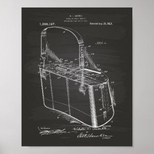 Svart tavla för konst för forellbasket 1921 poster