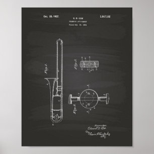 Svart tavla för konst för Trombonetillbehör 192 Poster