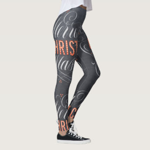 Svart tavla för stort festtält för god jul leggings