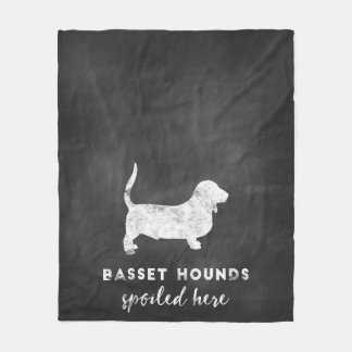 Svart tavla för vintage för Bassethundar bortskämd Fleecefilt