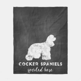 Svart tavla för vintage för cockerspanielSpaniels Fleecefilt