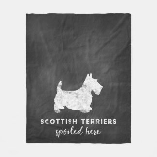 Svart tavla för vintage för skotska Terriers Fleecefilt