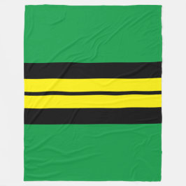 Svart Tävla Rand med Athletic Bright Grönt Gult Fleecefilt