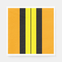 Svart Tävla Rand med ljusfärglös Gult i fet stil Pappersservett