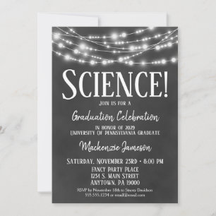 Svart tavla Science Examen Fests Inbjudan