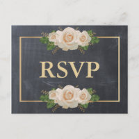 Svart tavla Vit Ros Guld Ram RSVP Måltid