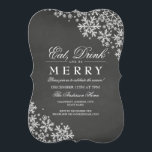 Svart tavla Vit Snöflinga Julfest Inbjudan<br><div class="desc">Fler julfestinbjudningar på svart tavla i Little Bayleigh-butiken!</div>