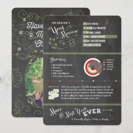 Svart tavlaåret granskar in fotokort - jul inbjudningar