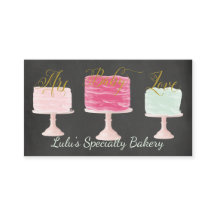 Svart tavlabagerivisitkort med bageritårtan