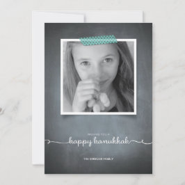 Svart tavlablått Washi tejpar det Hanukkah Julkort