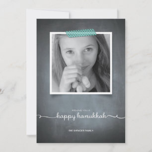 Svart tavlablått Washi tejpar det Hanukkah Julkort