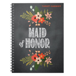 Svart tavlablommigtmaid of honor anteckningsbok