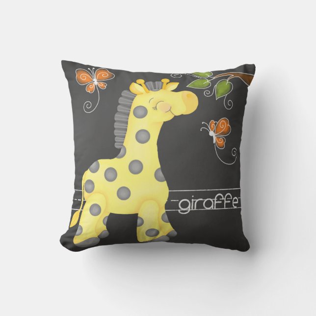 Svart tavladjungeln - giraffet kudder kudde (Framsida)