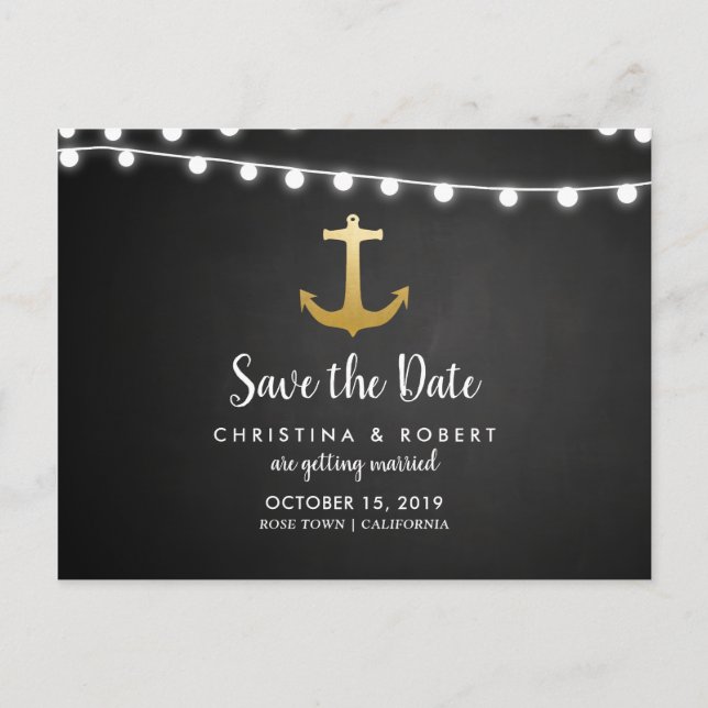 Svart tavlaFauxguld omkullkastar ankrar spara Meddelande Vykort (Framsida)