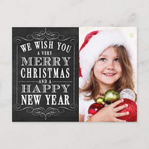 Svart tavlagod jul, gott nytt årfoto helg vykort