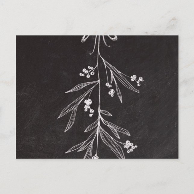Svart tavlahelgdagMistletoe - jul Helg Vykort (Framsida)