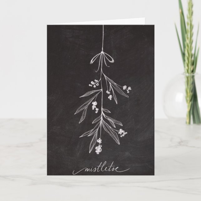 Svart tavlahelgdagMistletoe - jul Helgkort (Framsida)