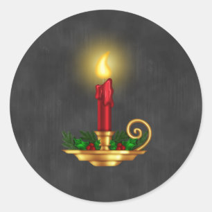 Svart tavlajulklistermärke med det guld tände runt klistermärke