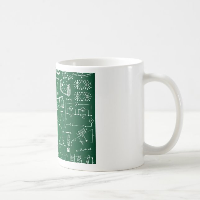 Svart tavlamönster för fysik kaffemugg (Höger)