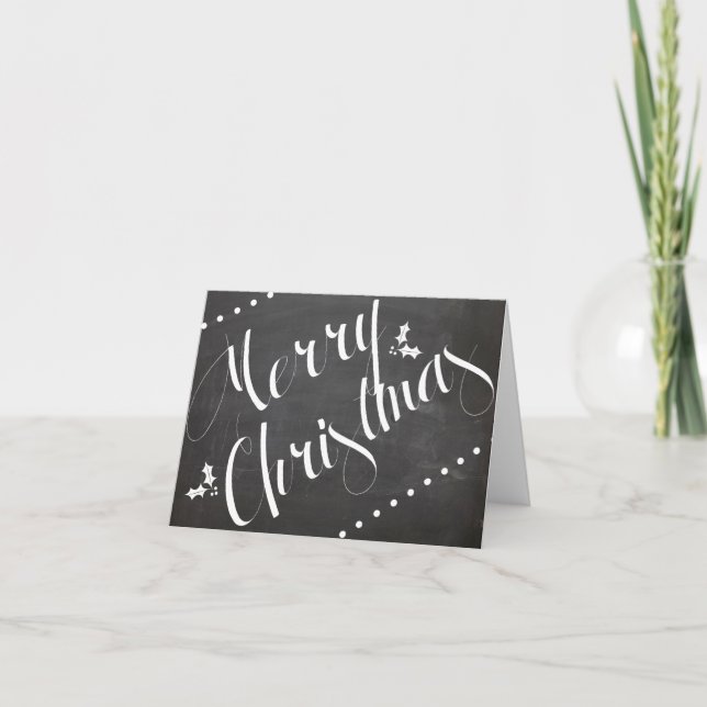 Svart tavlanotecard för god jul helgkort (Framsida)