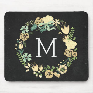 Svart tavlastilMonogram Mousepad Musmatta
